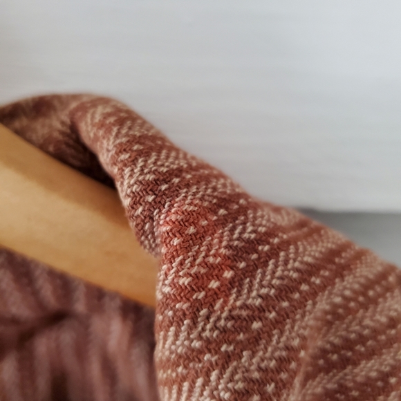 Lux mod brown dark orange short-sleeved striped jacket peter pan collar - Picture 5 of 8